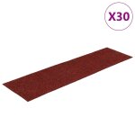 Vidaxl tapis d'escalier autocollants 30 pi�ces 76 x 20 cm rouge bordeaux rectangulaire