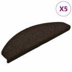 Vidaxl tapis d'escalier auto - adh�sifs 5 pi�ces 65 x 21 x 4 cm marron fonc� demi - rond grand