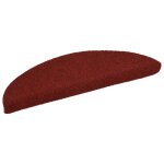 Vidaxl tapis d'escalier autocollants 15 pices 56 x 17 x 3 cm rouge bordeaux demi - rond