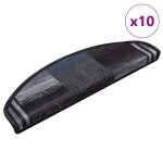 Vidaxl tapis d'escalier autoadh�sifs 10 pcs 65x21x4 cm noir et gris