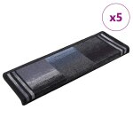 Vidaxl tapis d'escalier autoadh�sifs 5 pcs 65x21x4 cm noir et gris