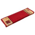 Vidaxl tapis d'escalier autoadh�sifs 5 pcs 65x21x4 cm rouge