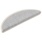 Vidaxl tapis d'escalier 15 pièces 56 x 17 x 3 cm argent demi - rond Vidaxl tapis d'escalier 15 pièces 56 x 17 x 3 cm argent demi - rond