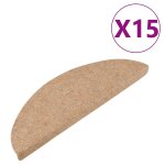 Vidaxl tapis d'escalier autocollants 15 pcs 56x17x3 cm beige