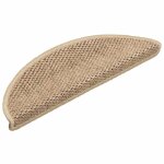Vidaxl tapis d'escalier autocollants 15 pcs 56x17x3 cm sable