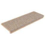 Vidaxl tapis d'escalier autocollants 15 pcs 65x21x4 cm beige clair