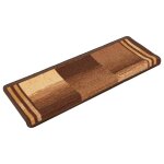 Vidaxl tapis d'escalier autocollants 15 pcs 65x21x4 cm marron