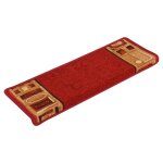 Vidaxl tapis d'escalier autocollants 15 pcs 65x21x4 cm rouge