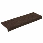 Vidaxl tapis d'escalier autocollants 15 pi�ces 65 x 21 x 4 cm marron bord rectangulaire