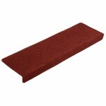 Vidaxl tapis d'escalier autocollants 20 pi�ces 65 x 21 x 4 cm bordure rectangulaire rouge bordeaux