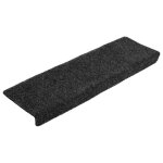 Vidaxl tapis d'escalier autocollants, 20 pi�ces, 65 x 21 x 4 cm, gris fonc�, bord rectangulaire