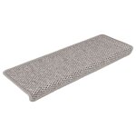 Vidaxl tapis d'escalier autocollants 30 pcs 65x21x4 cm argent