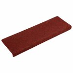 Vidaxl tapis d'escalier autocollants 30 pi�ces 65 x 21 x 4 cm bordure rectangulaire rouge bordeaux