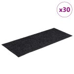 Vidaxl tapis d'escalier autocollants 30 pi�ces 60x25 cm gris fonc�