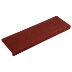Vidaxl tapis d'escalier autocollants 30 pi�ces 65 x 21 x 4 cm bordure rectangulaire rouge bordeaux