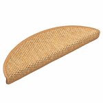 Vidaxl tapis d'escalier autocollants aspect sisal 15 pcs 56x17x3 cm