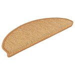 Vidaxl tapis d'escalier autocollants aspect sisal 15 pcs 65x21x4 cm