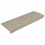 Vidaxl tapis d'escalier autocollants aspect sisal 15 pcs 65x21x4 cm
