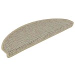Vidaxl tapis d'escalier autocollants aspect sisal 15 pcs 65x21x4 cm