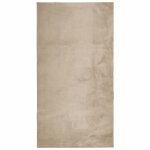 Vidaxl tapis huarte � poils courts doux et lavable sable 60x110 cm
