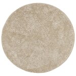 Vidaxl tapis istan  poils longs aspect brillant beige  120 cm