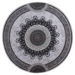 Vidaxl tapis lavable antid�rapant ?120 cm noir et gris