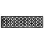 Vidaxl tapis lavable noir et blanc 80x300 cm