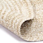 Vidaxl tapis fait  la main jute blanc et marron 240 cm
