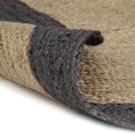 Vidaxl tapis fait � la main jute avec bord gris fonc� 150 cm