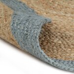 Vidaxl tapis fait � la main jute avec bord vert olive 120 cm