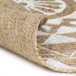 Vidaxl tapis fait � la main jute avec imprim� blanc 90 cm