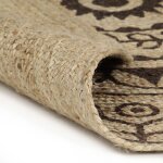 Vidaxl tapis fait � la main jute avec imprim� marron fonc� 90 cm