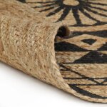 Vidaxl tapis fait � la main jute avec imprim� noir 90 cm