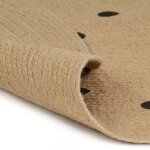 Vidaxl tapis fait � la main jute avec imprim� � pois 120 cm