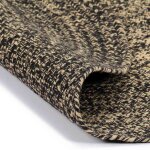 Vidaxl tapis fait � la main jute noir et naturel 90 cm