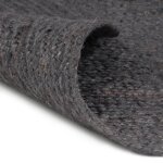 Vidaxl tapis fait  la main jute rond 240 cm gris fonc
