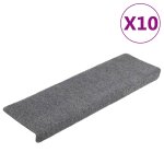 Vidaxl tapis d'escalier autocollants , 10 pièces, 65 x 21 x 4 cm, gris clair, bord rectangulaire Vidaxl tapis d'escalier autocollants , 10 pièces, 65 x 21 x 4 cm, gris clair, bord rectangulaire
