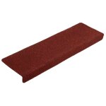 Vidaxl tapis de marches d'escalier 10pcs bordeaux 65x21x4cm aiguillet