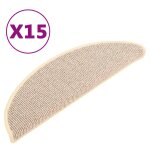 Vidaxl tapis d'escalier 15 pices 56 x 17 x 3 cm blanc et marron demi - rond