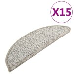 Vidaxl tapis de marches d'escalier 15 pcs gris clair 56x17x3 cm