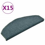Vidaxl tapis d'escalier 15 pices 65 x 24 x 4 cm vert fonc demi - rond grand