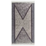 Vidaxl tapis noir et gris 120x180 cm coton