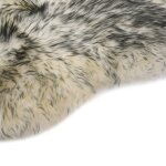 Vidaxl tapis en peau de mouton 60 x 180 cm mlange de gris fonc
