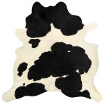 Vidaxl tapis en peau de vache v�ritable noir et blanc 180x220 cm