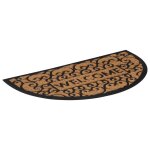 Vidaxl tapis de porte demi - rond 45x75 cm caoutchouc et fibre de coco