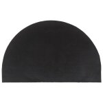 Vidaxl tapis de porte naturel demi - rond 50x80cm fibre de coco touffet