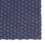 Vidaxl tapis rectangulaire bleu marine 120x180 cm coton