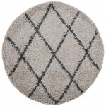 Vidaxl tapis shaggy � poils longs moderne beige et anthracite � 100 cm