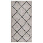 Vidaxl tapis shaggy � poils longs moderne beige anthracite 100x200 cm