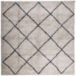 Vidaxl tapis shaggy à poils longs moderne beige anthracite 160x160 cm Vidaxl tapis shaggy à poils longs moderne beige anthracite 160x160 cm